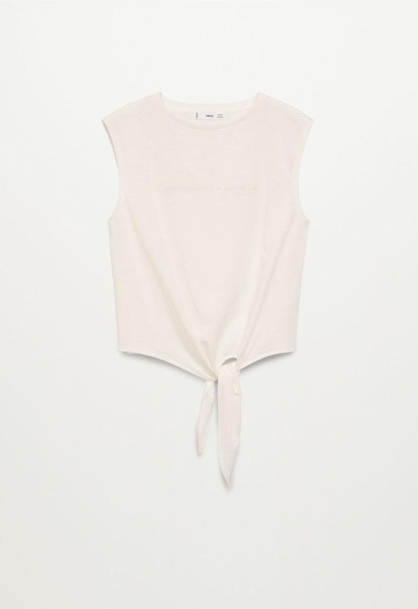MANGO - T-shirt pstknot - white
