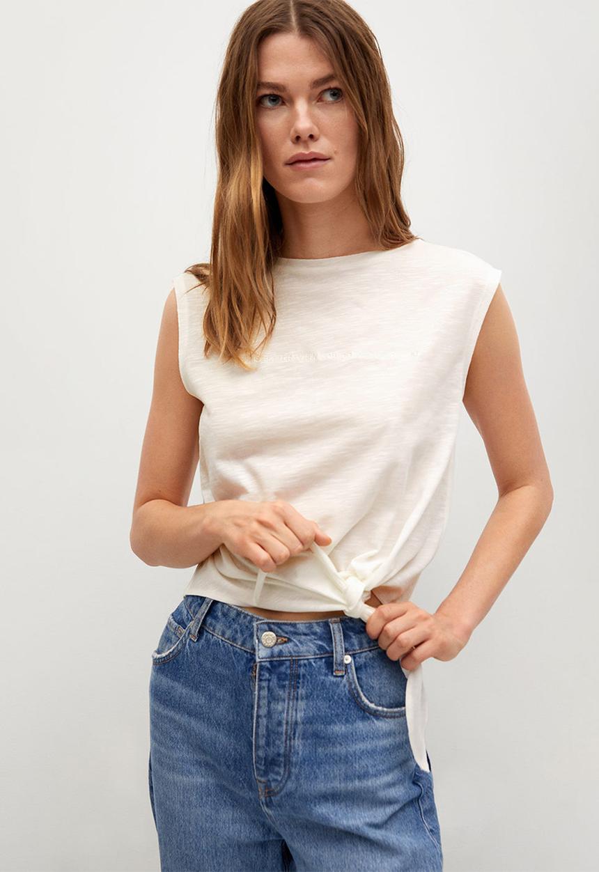 MANGO - T-shirt pstknot - white