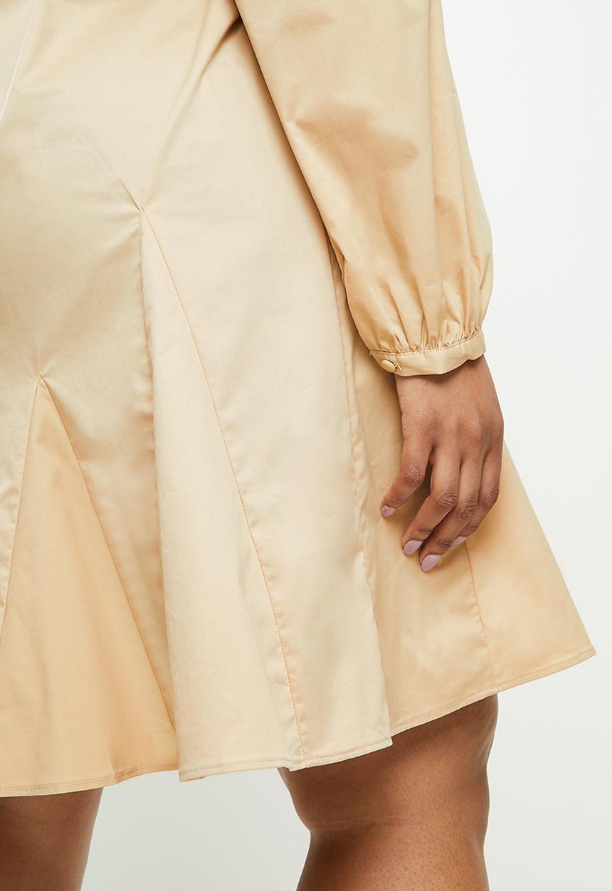 Glamorous - Plus vneck long sleeve dress - stone