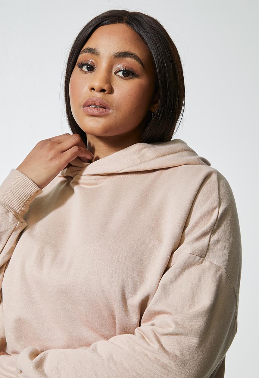 Superbalist - Crop hoodie - bark