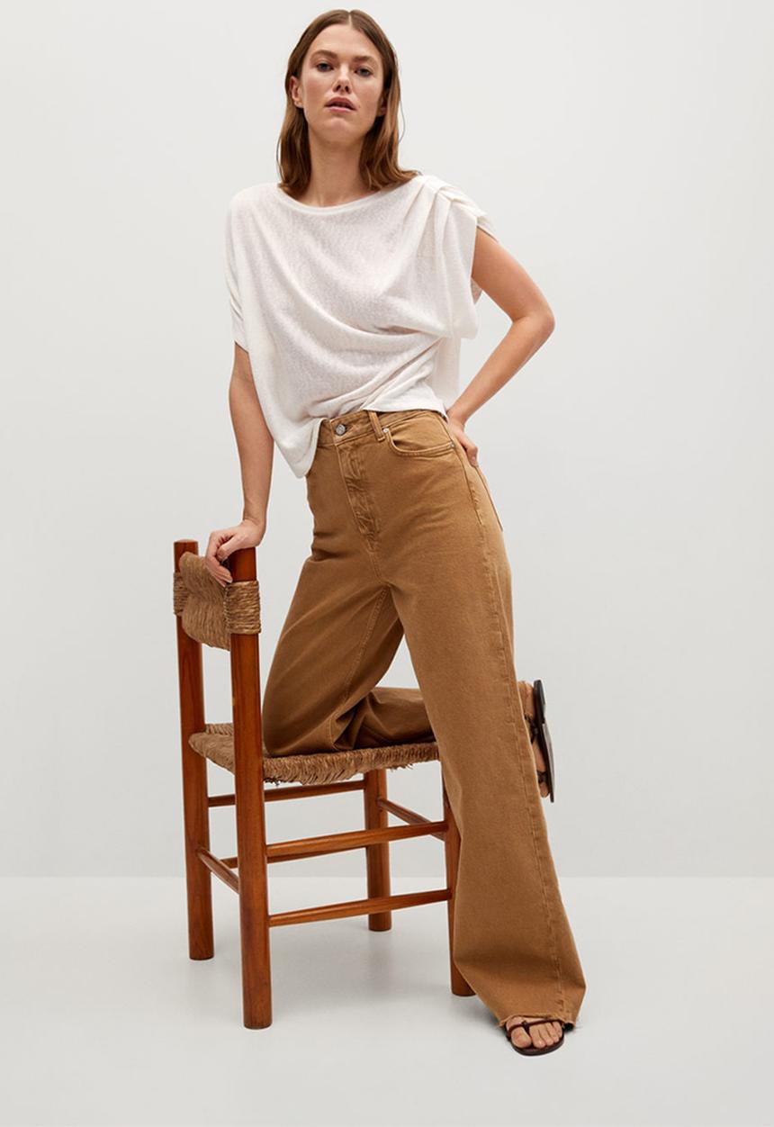 MANGO - T-shirt liga - off white 