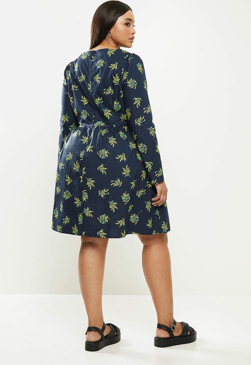Glamorous - Plus bouquet dress - navy