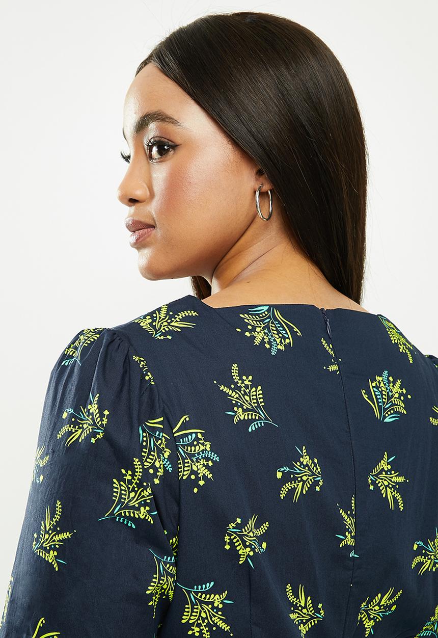 Glamorous - Plus bouquet dress - navy