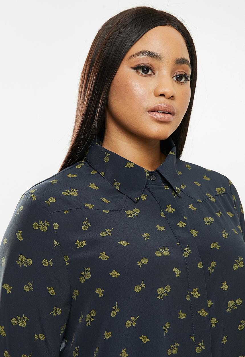 Glamorous - Curve bloom dress - navy
