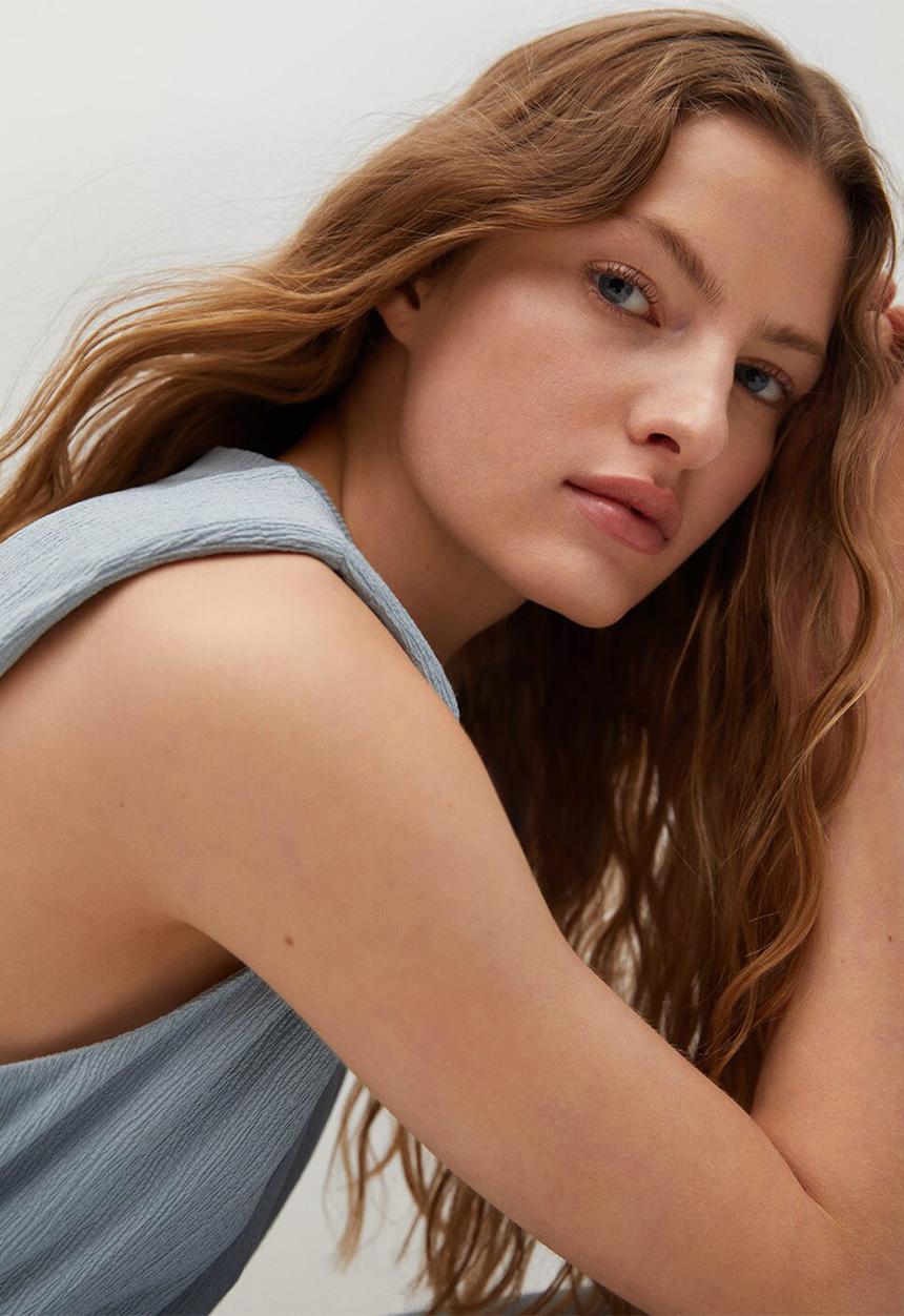 MANGO - Top leonor - light pastel blue