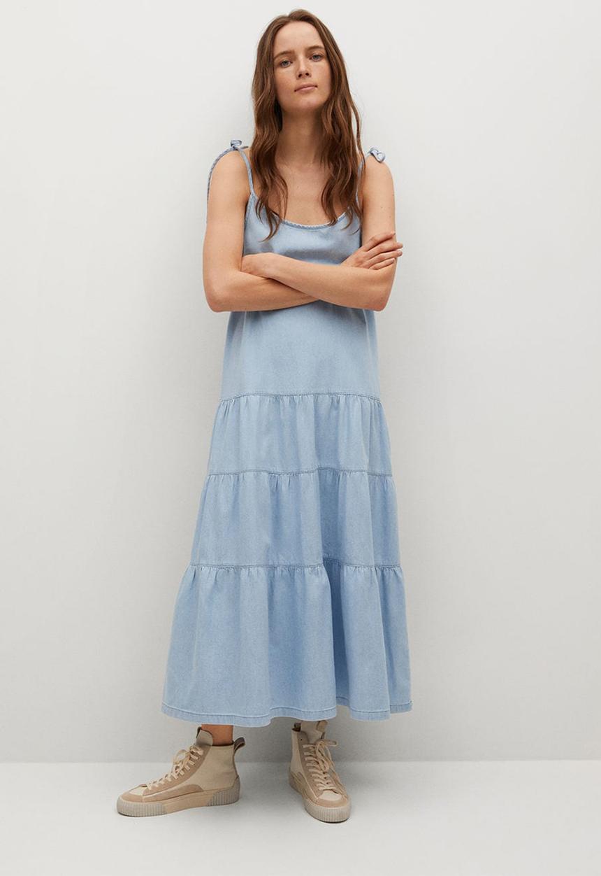 MANGO - Dress dalia - open blue