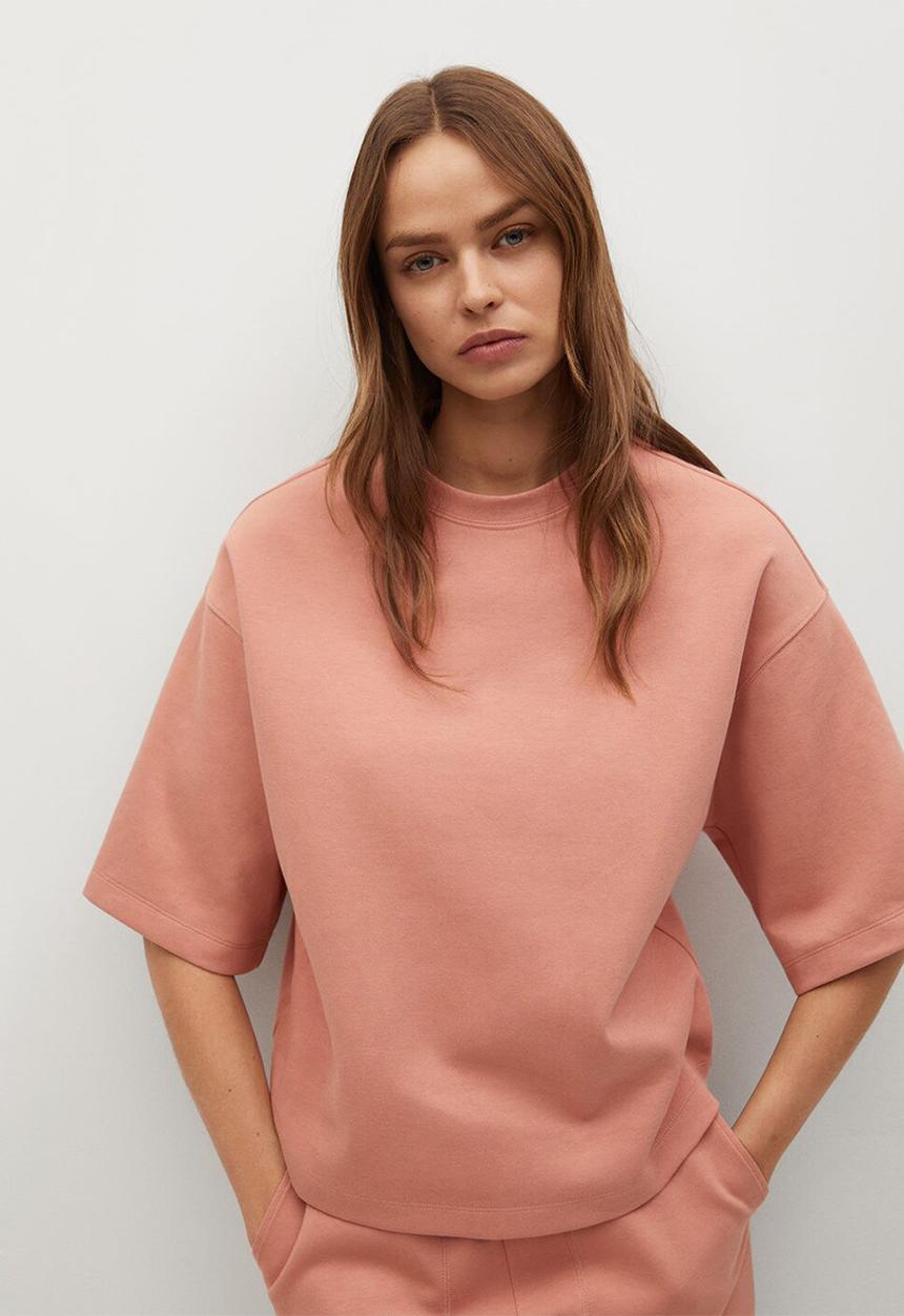 MANGO - Sweatshirt fakir - light pastel pink