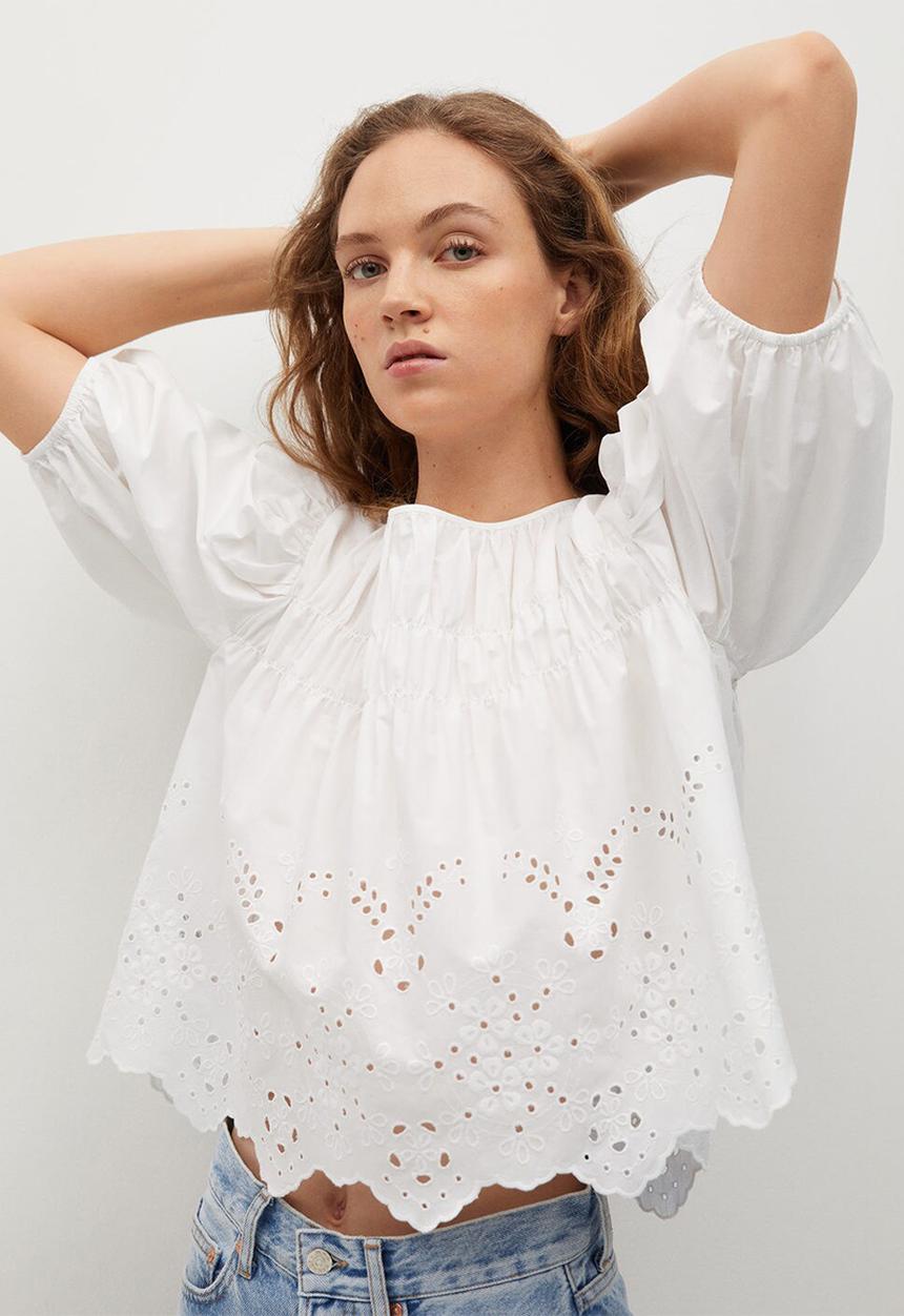 MANGO - Blouse vera - white