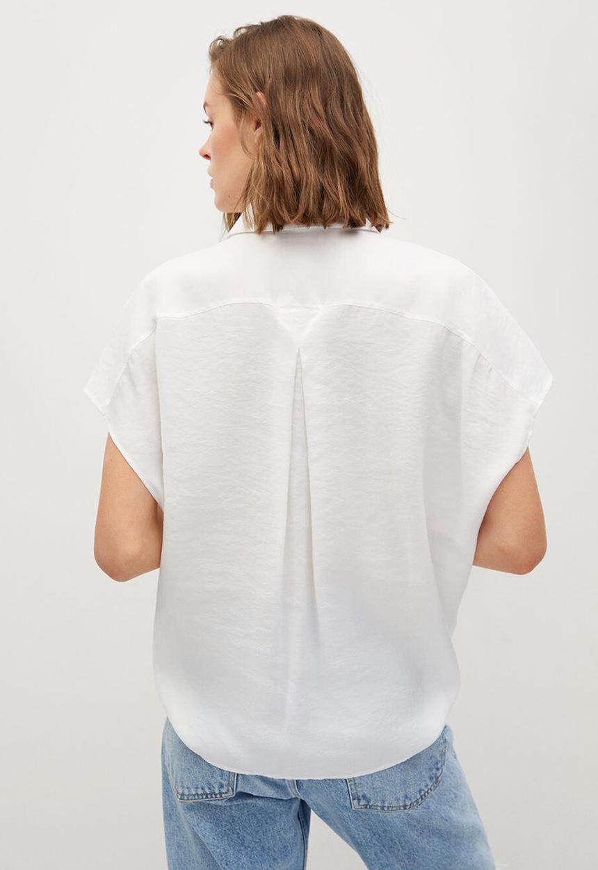 MANGO - Shirt jean - white