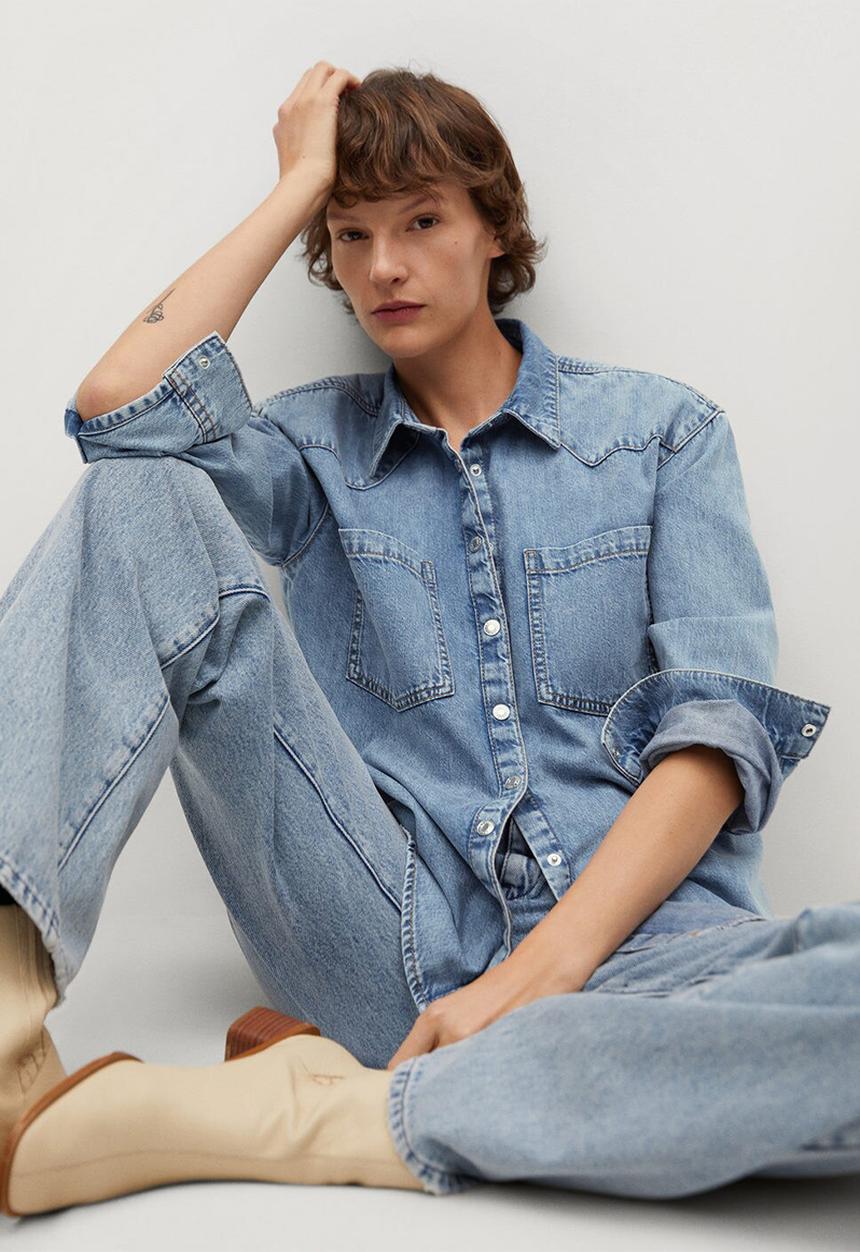 MANGO - Shirt sira - blue