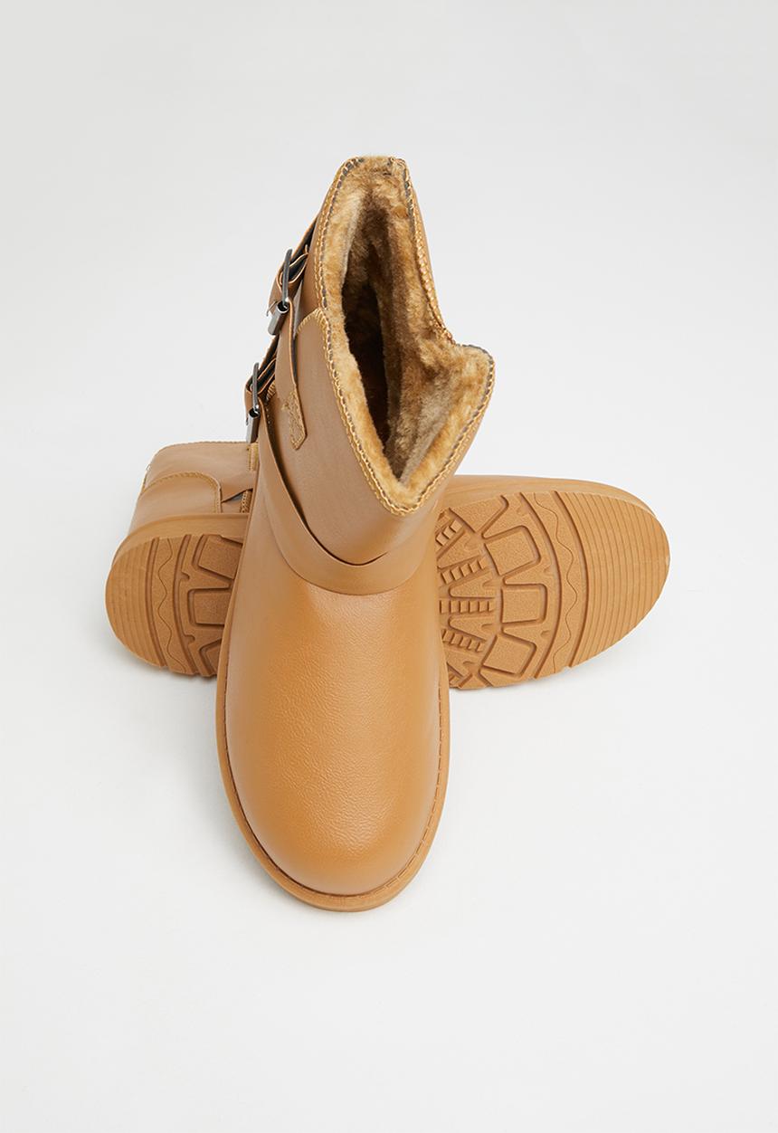 Jada - Faux fur lining ankle boot - camel