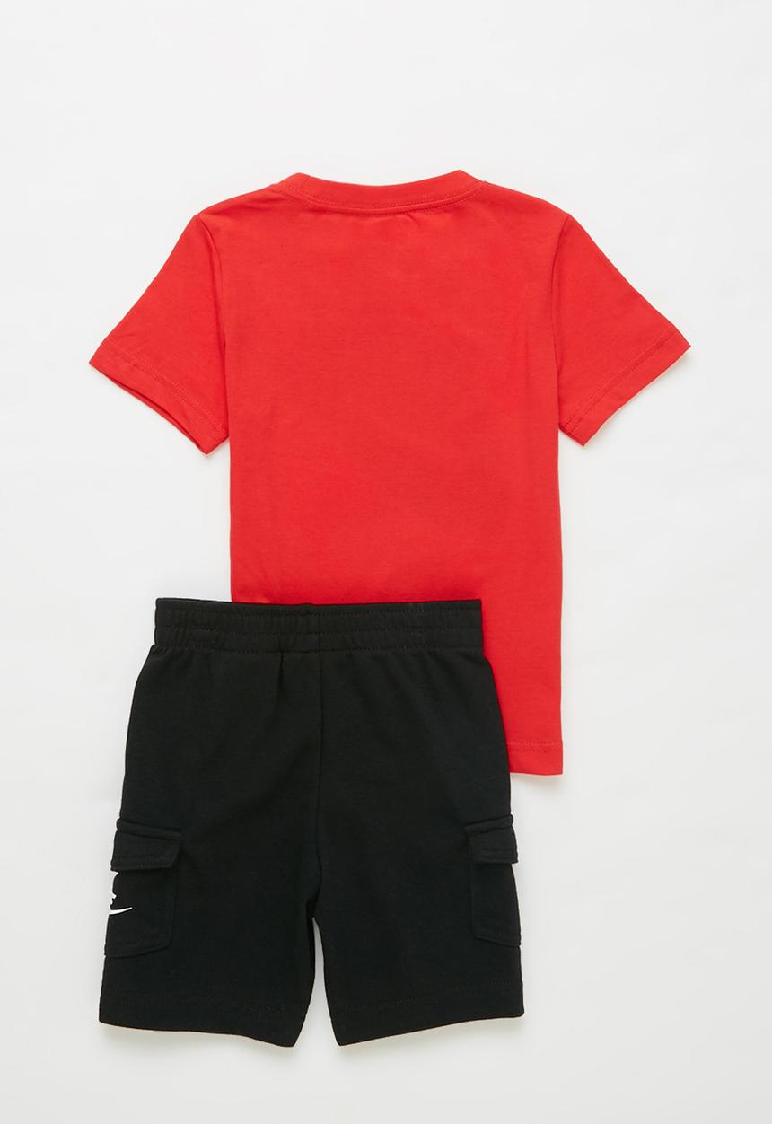 Nike - Nkb futura tee cargo short set - black & red