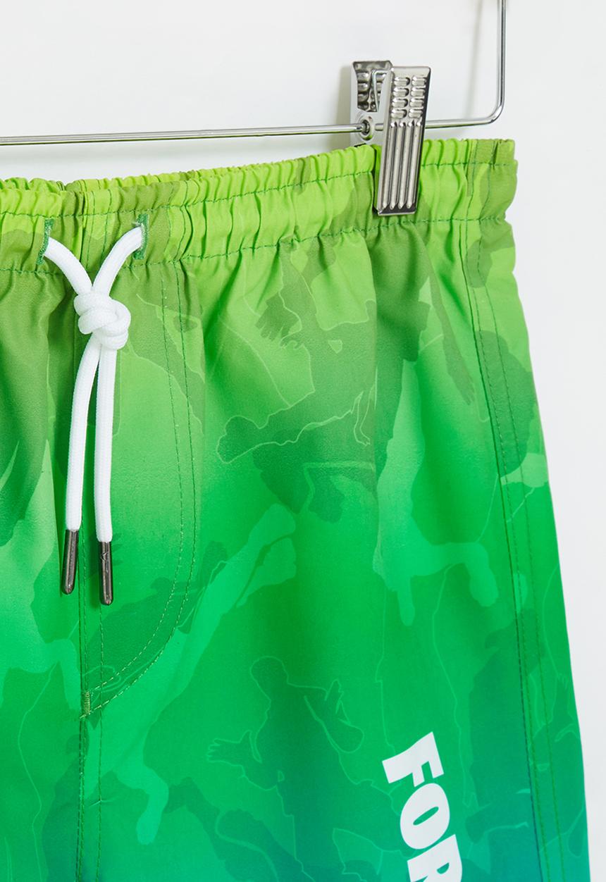 Rebel Republic - Fortnite camo gradient boardshorts - green & blue