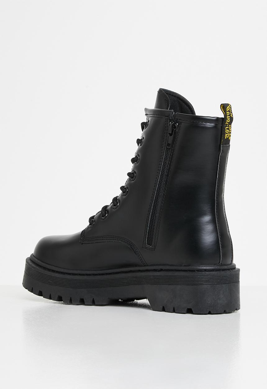 Jada - Lace-up combat boot - black 
