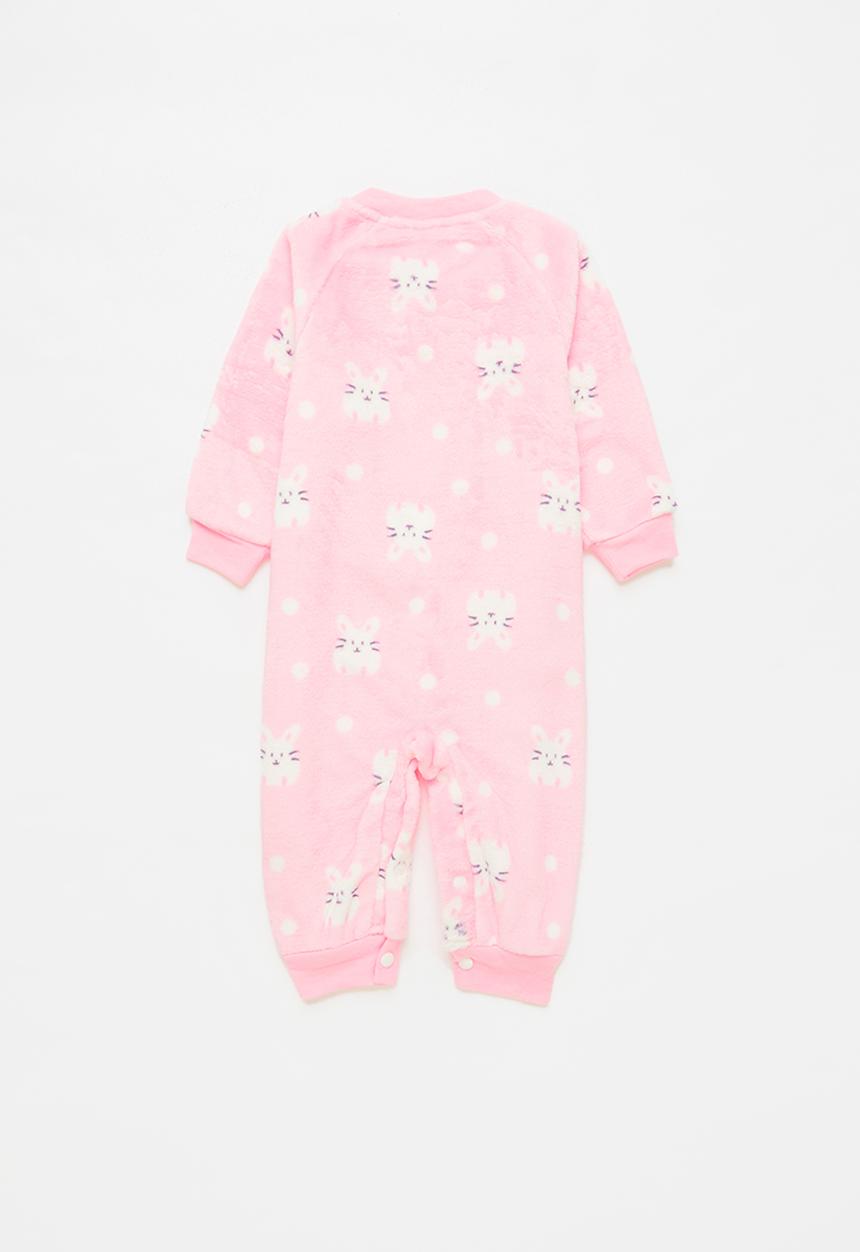 Pop Candy - Girls printed romper with buttons - pink