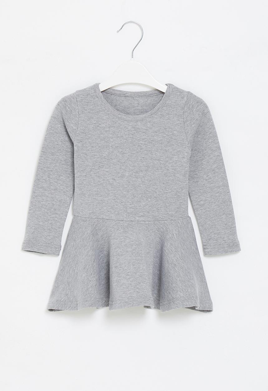 Pop Candy - Girls basic skater dress - grey