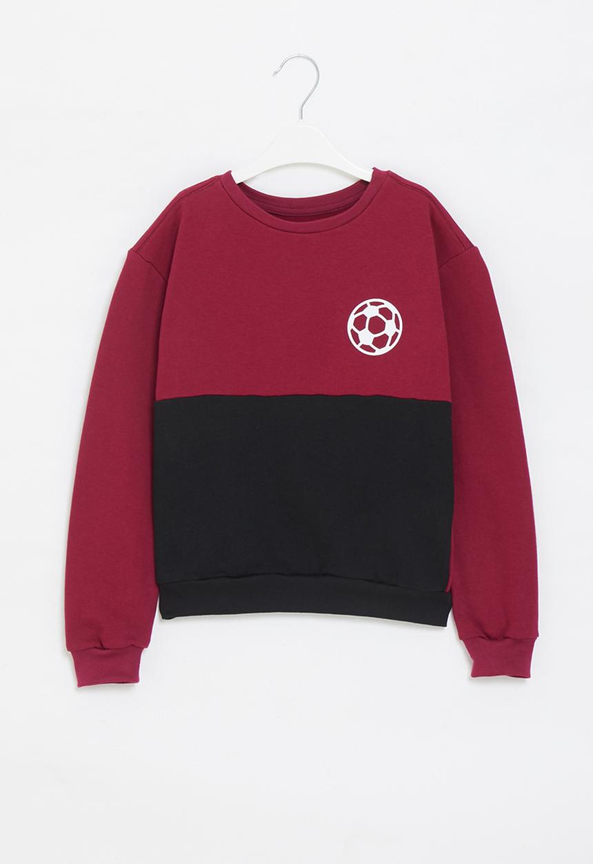 Pop Candy - Colour block sweatshirt - burgundy & black