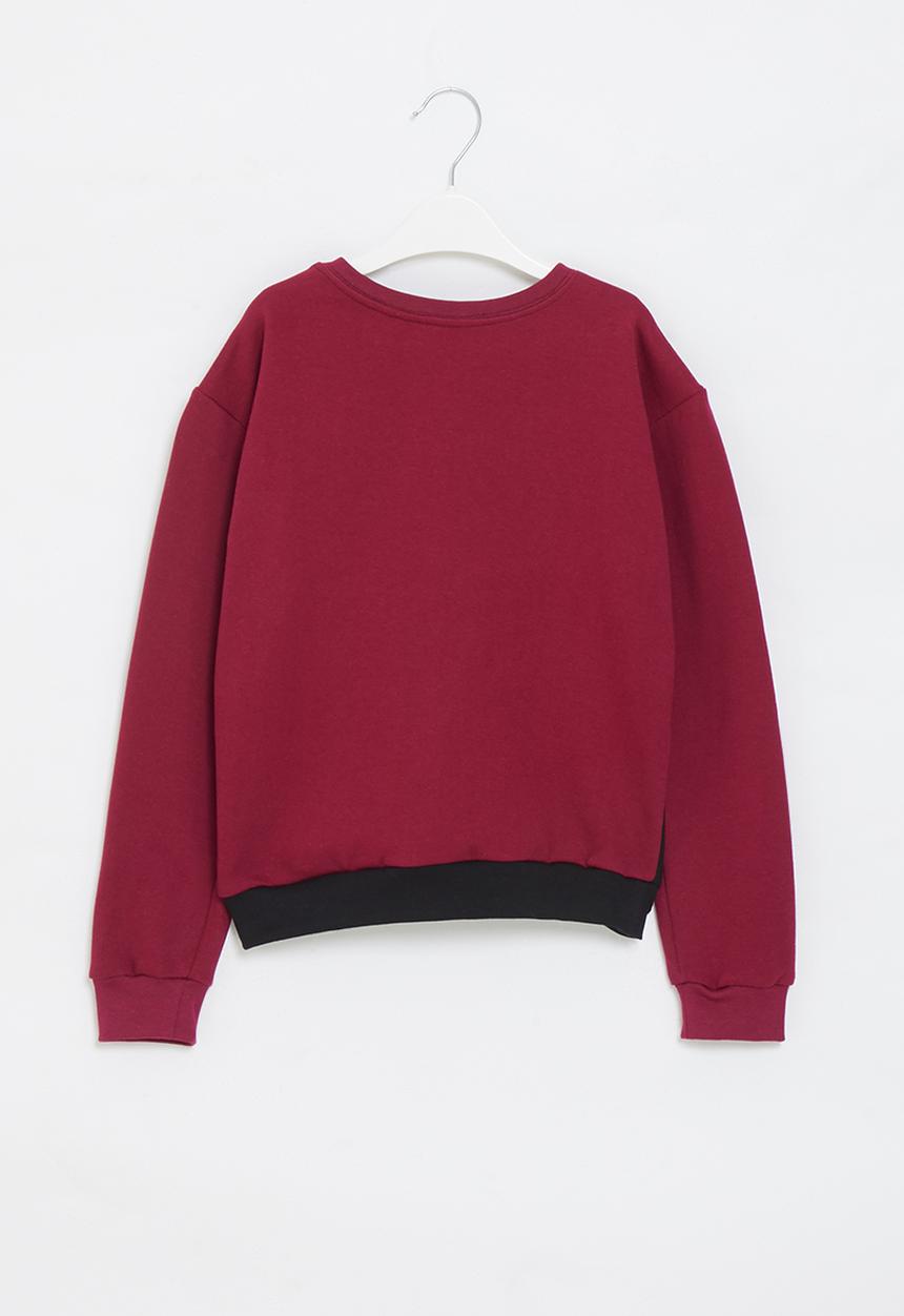 Pop Candy - Colour block sweatshirt - burgundy & black