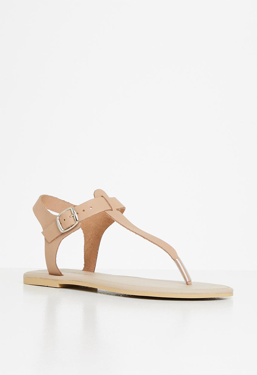 Superbalist - Ellie leather T-bar sandal - natural