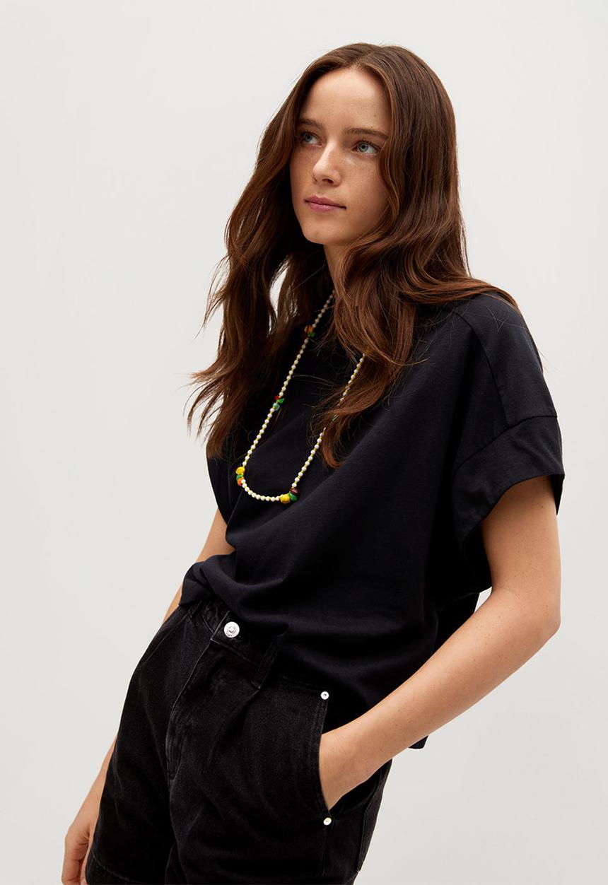 MANGO - T-shirt miley - black