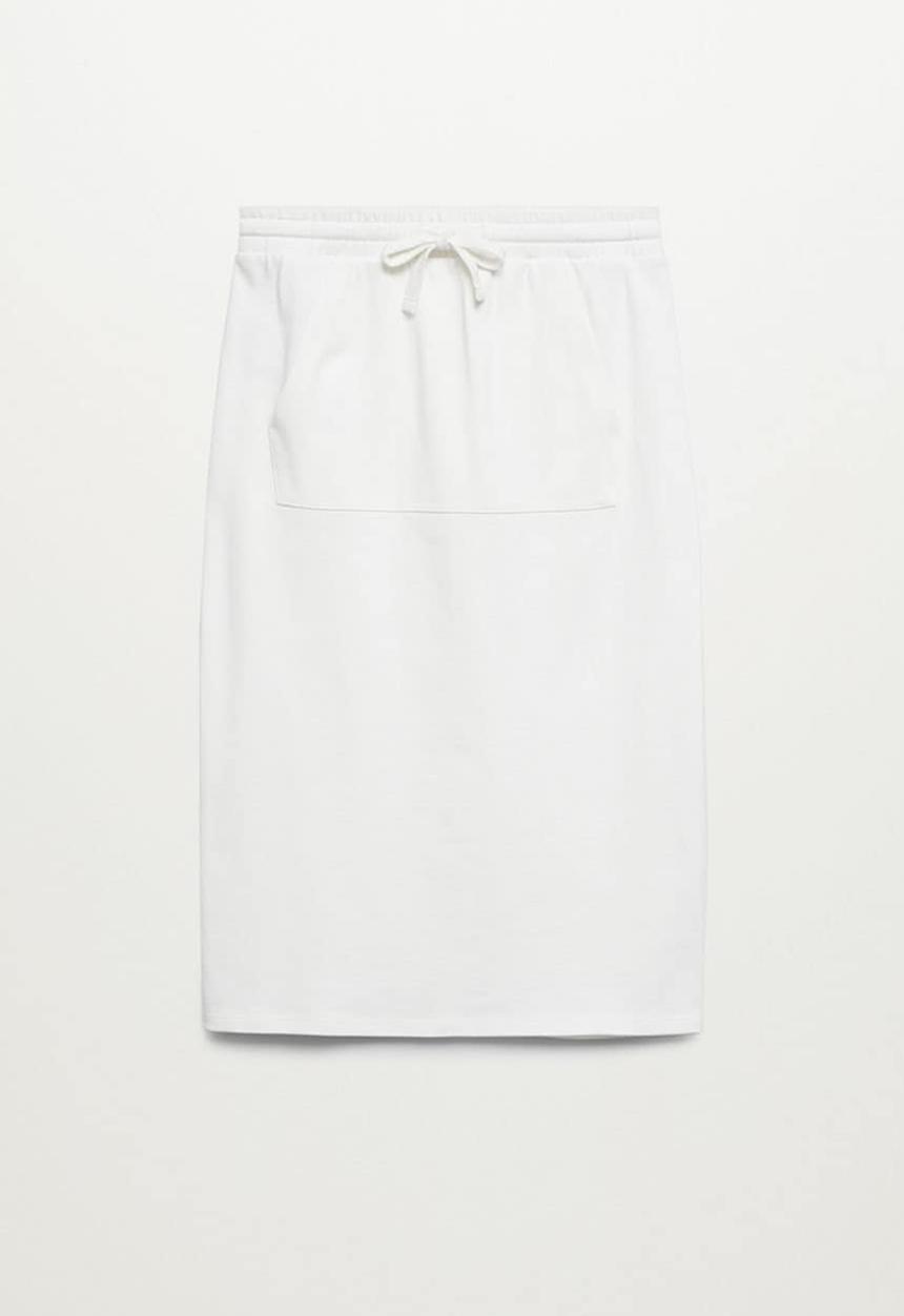 MANGO - Skirt clay - white