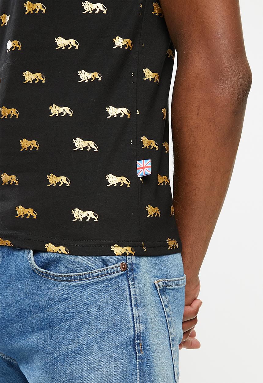 Lonsdale - Lg all over print tee - black