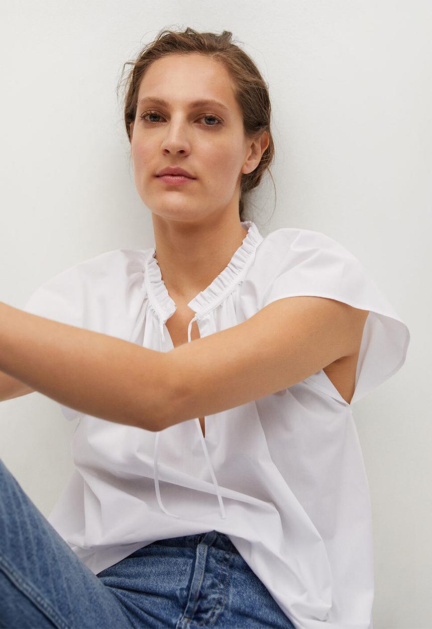 MANGO - Blouse deep - white