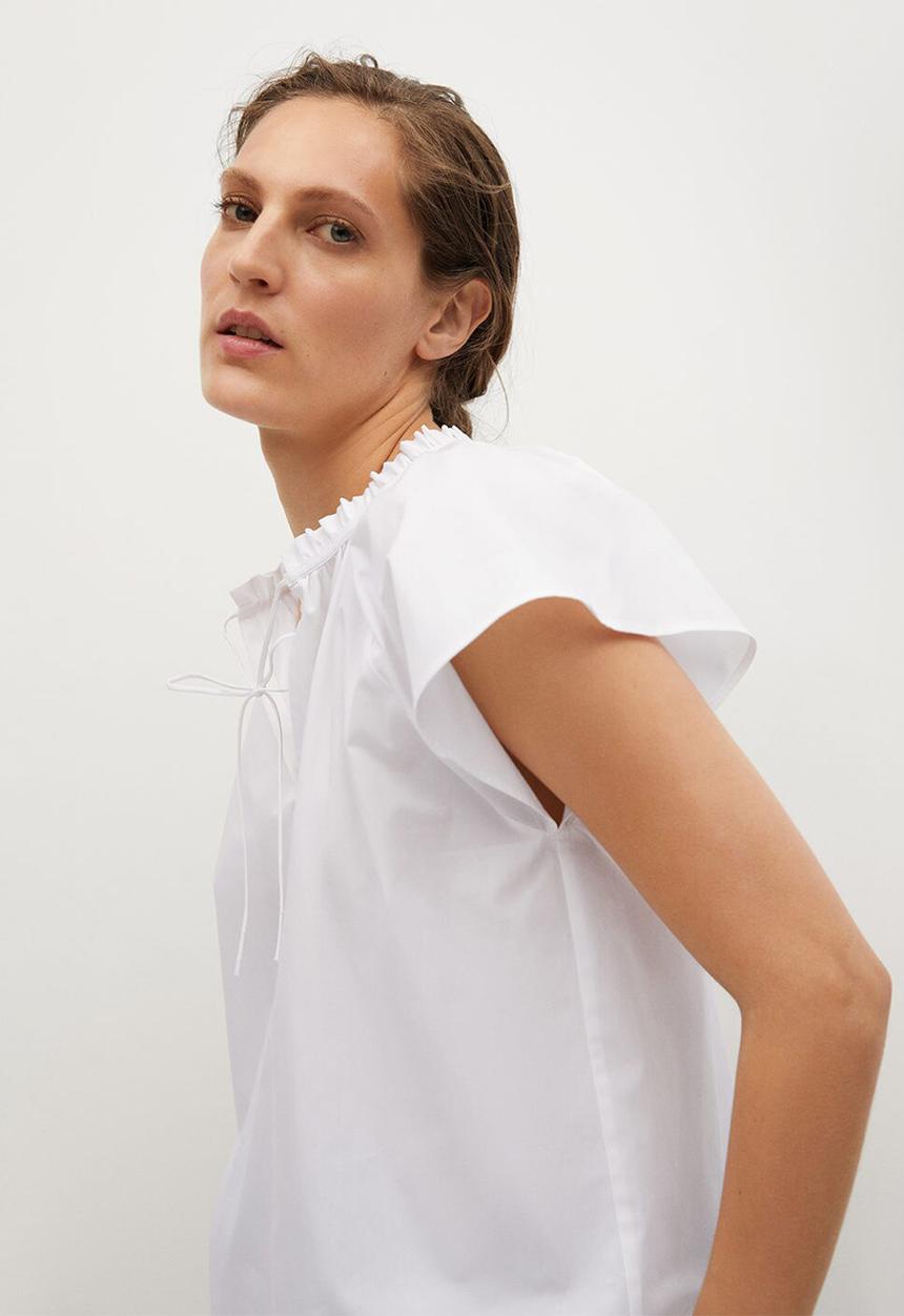 MANGO - Blouse deep - white
