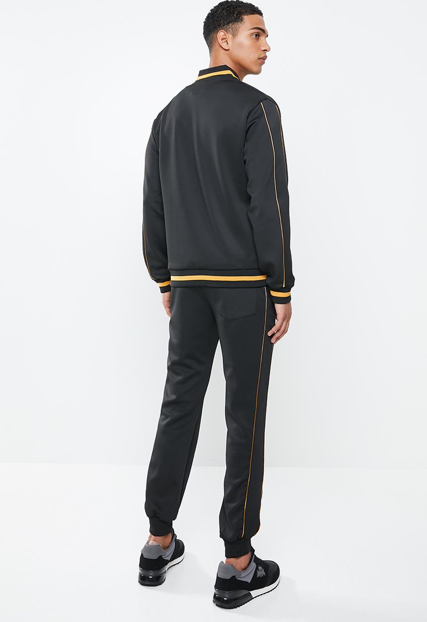Lonsdale - Lg piping tracksuit - black & gold