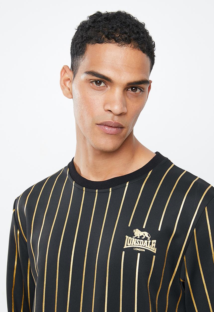 Lonsdale - Lg striped trackset - black & gold