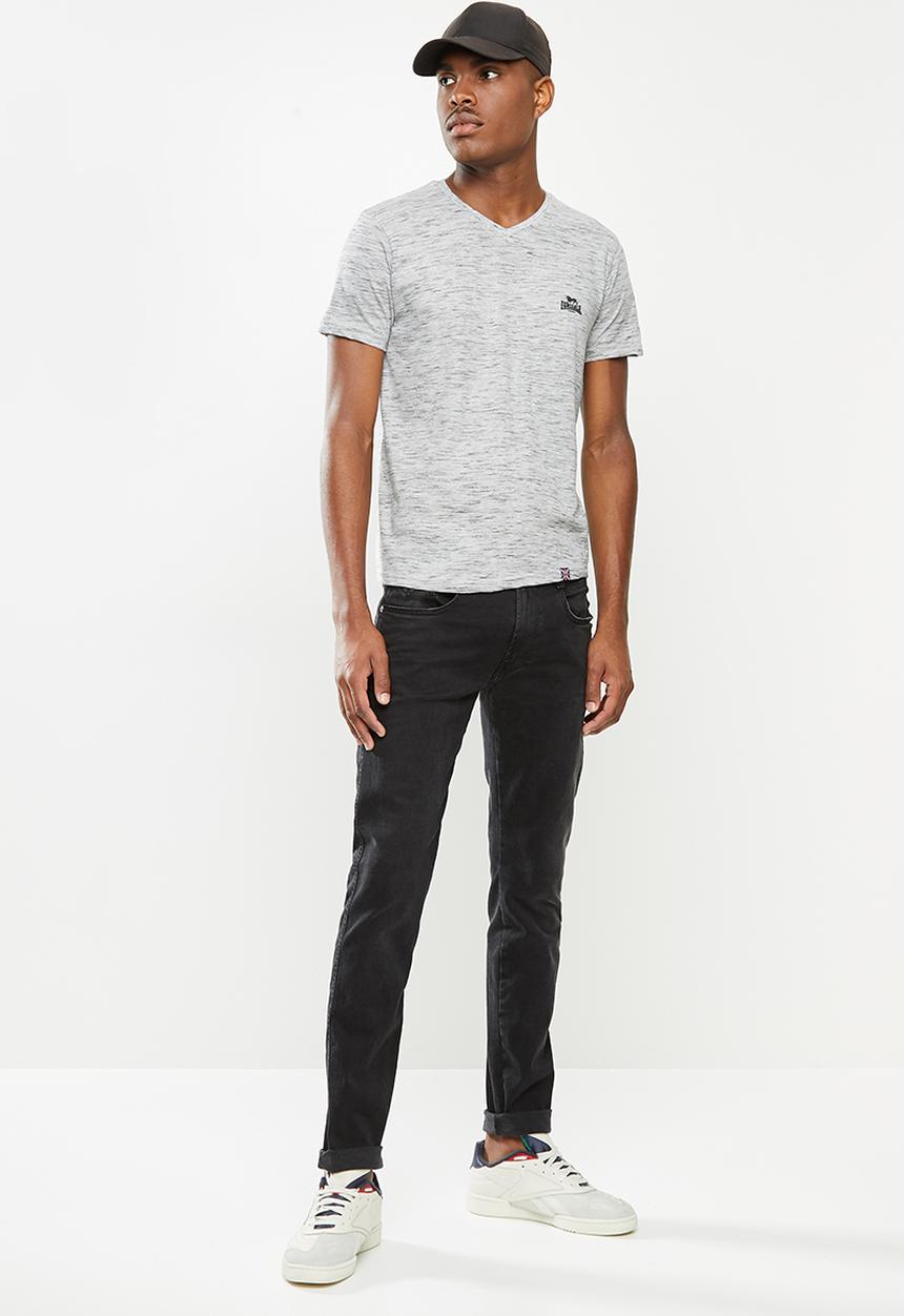Lonsdale - Inkjet v-neck tee - grey
