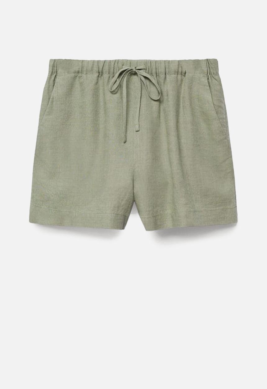 MANGO - Shorts linen - khaki