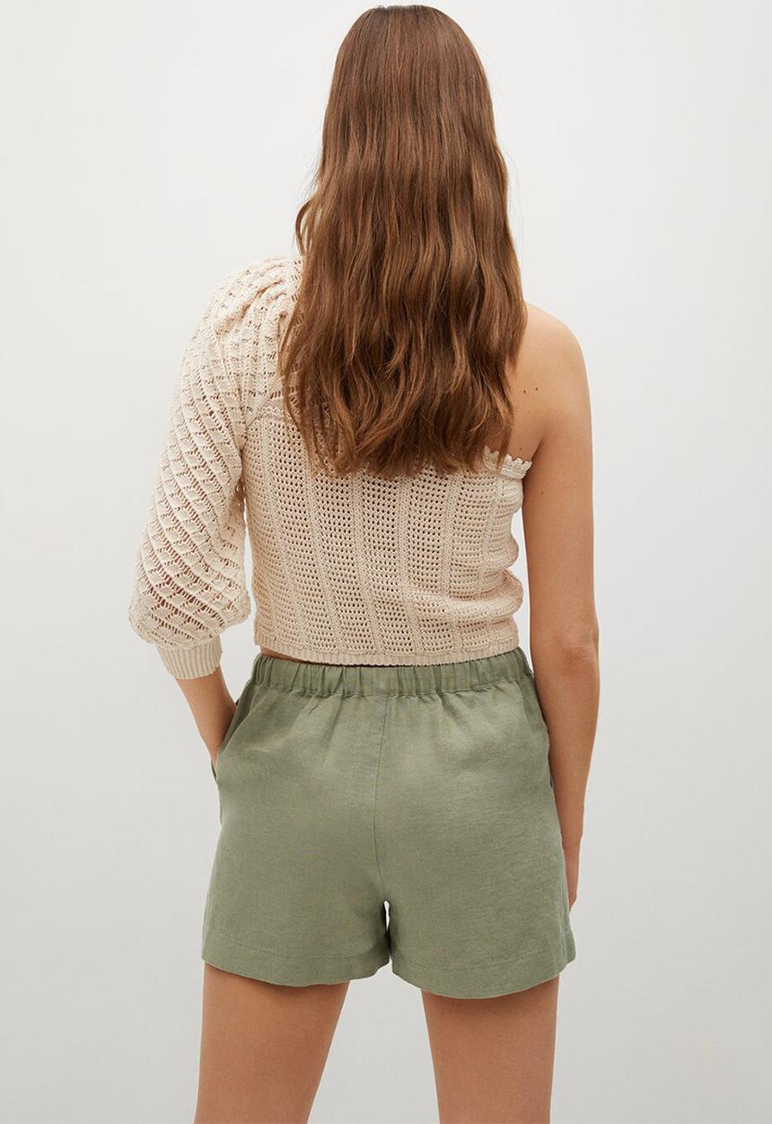 MANGO - Shorts linen - khaki