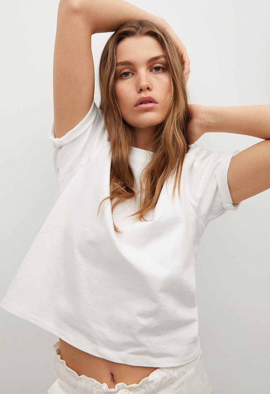 MANGO - T-shirt clay - white