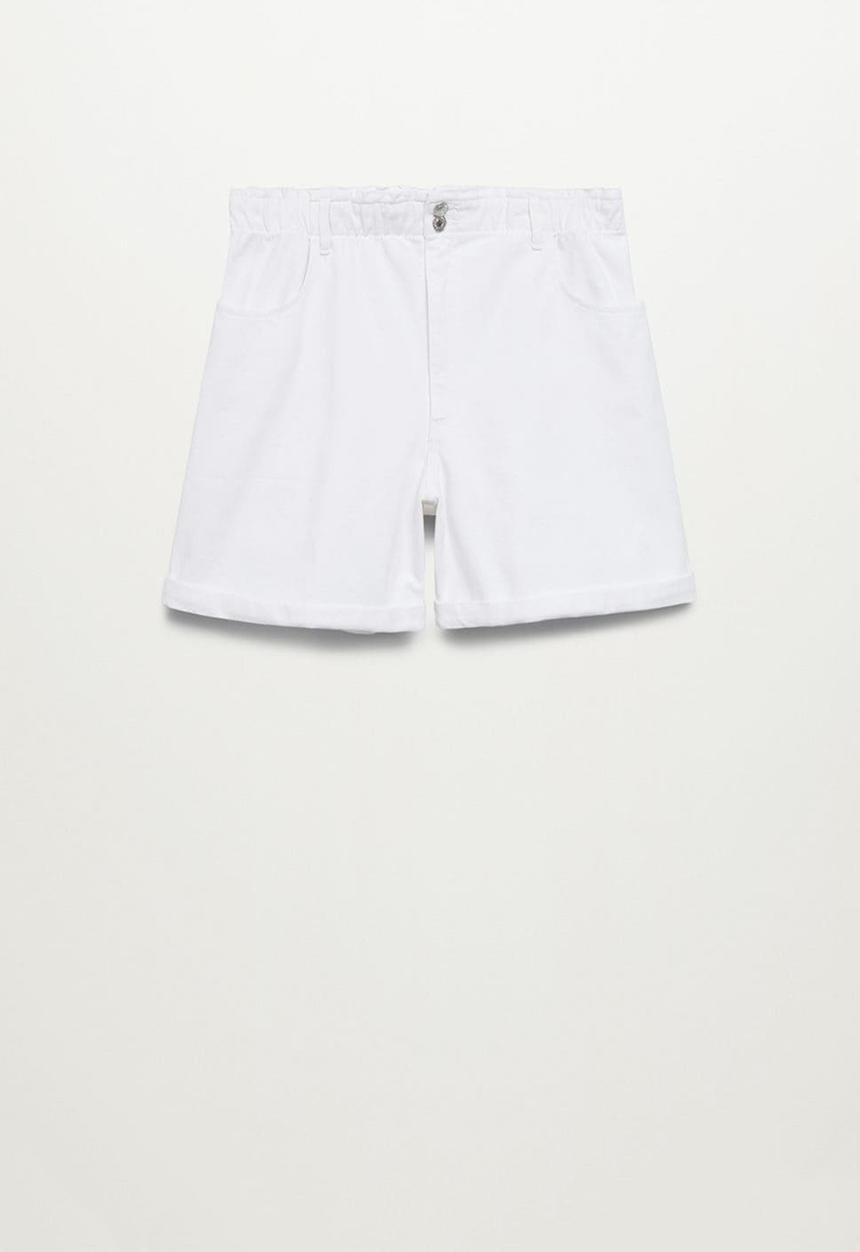 Violeta by Mango - Plus shorts paperbag - white