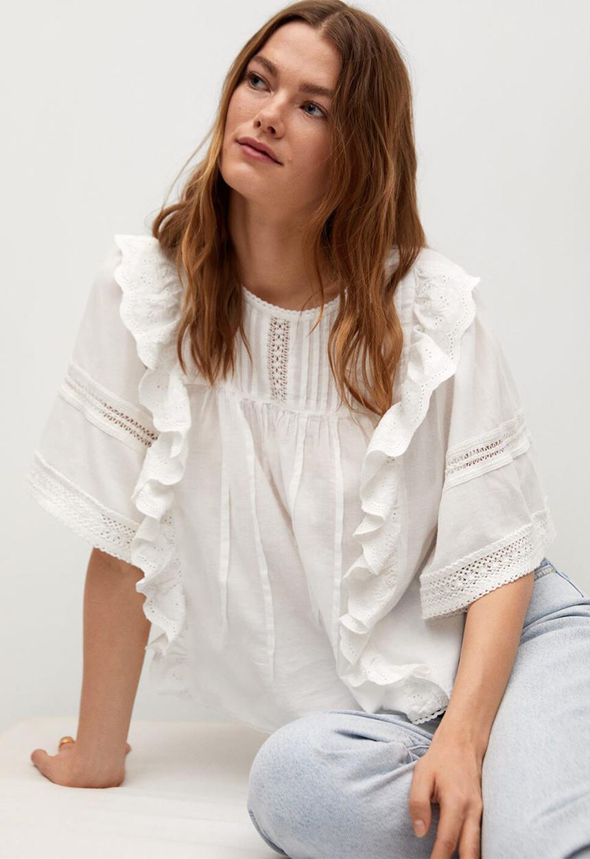 MANGO - Blouse carina - off white