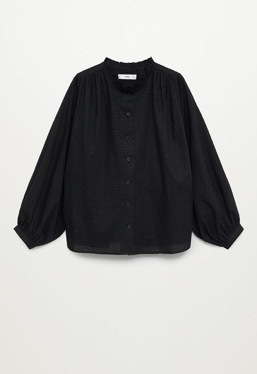 MANGO - Blouse farmer - black