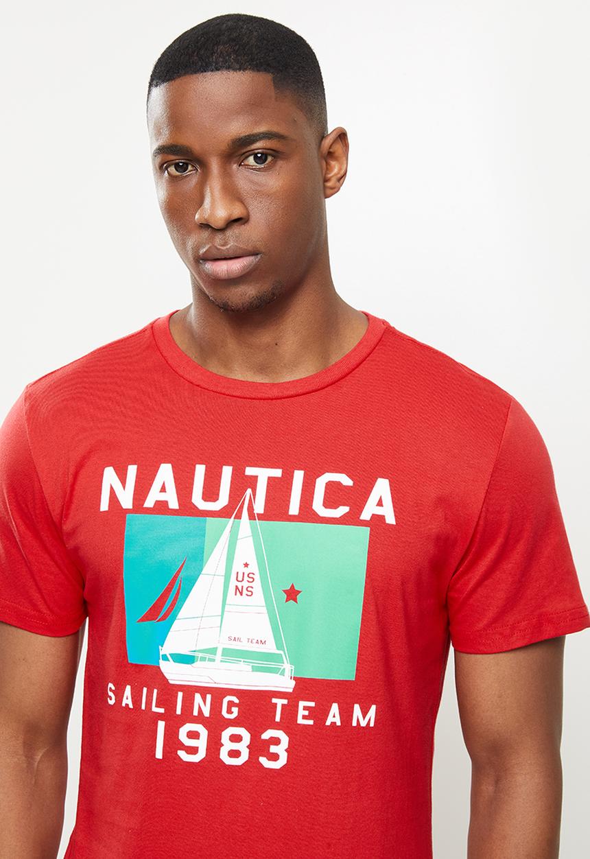 Nautica - Sailing boat flag tee - red