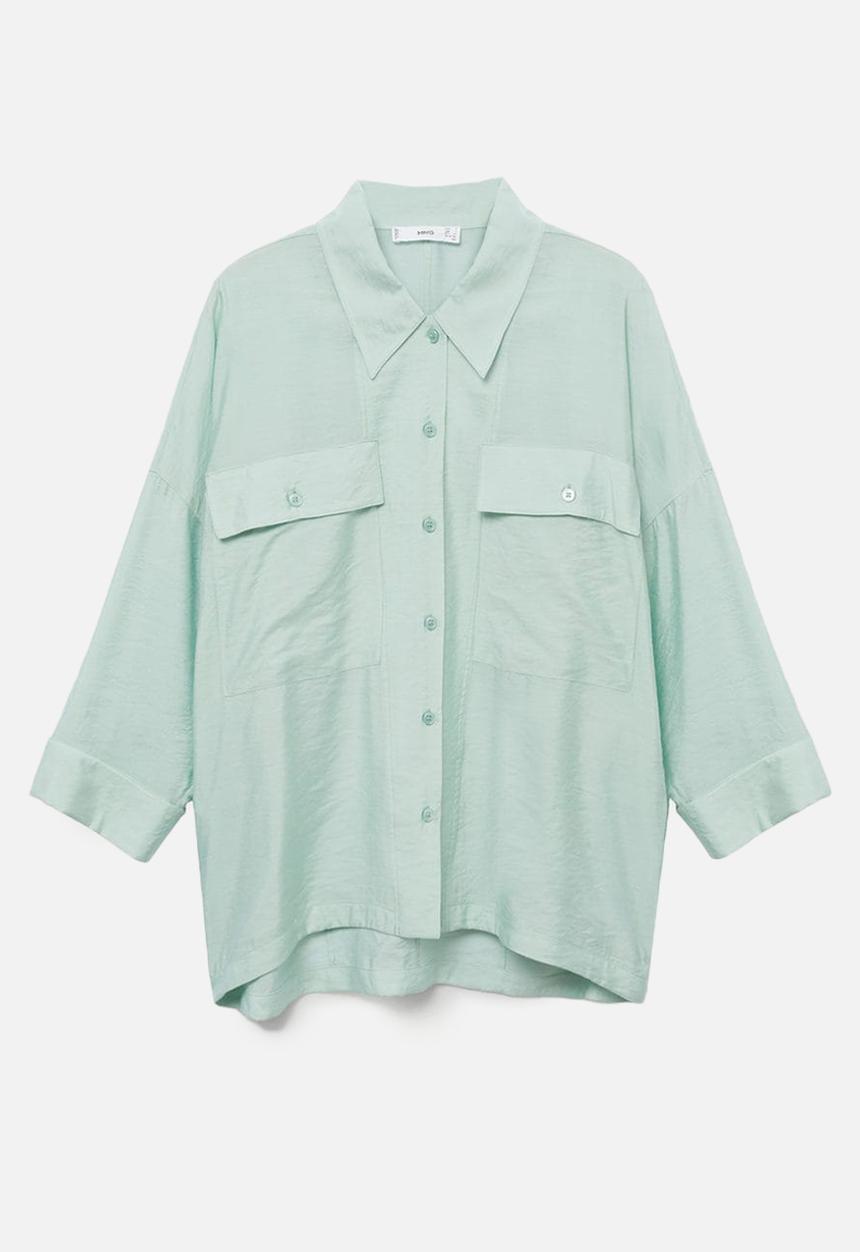 MANGO - Shirtk arina - pastel green