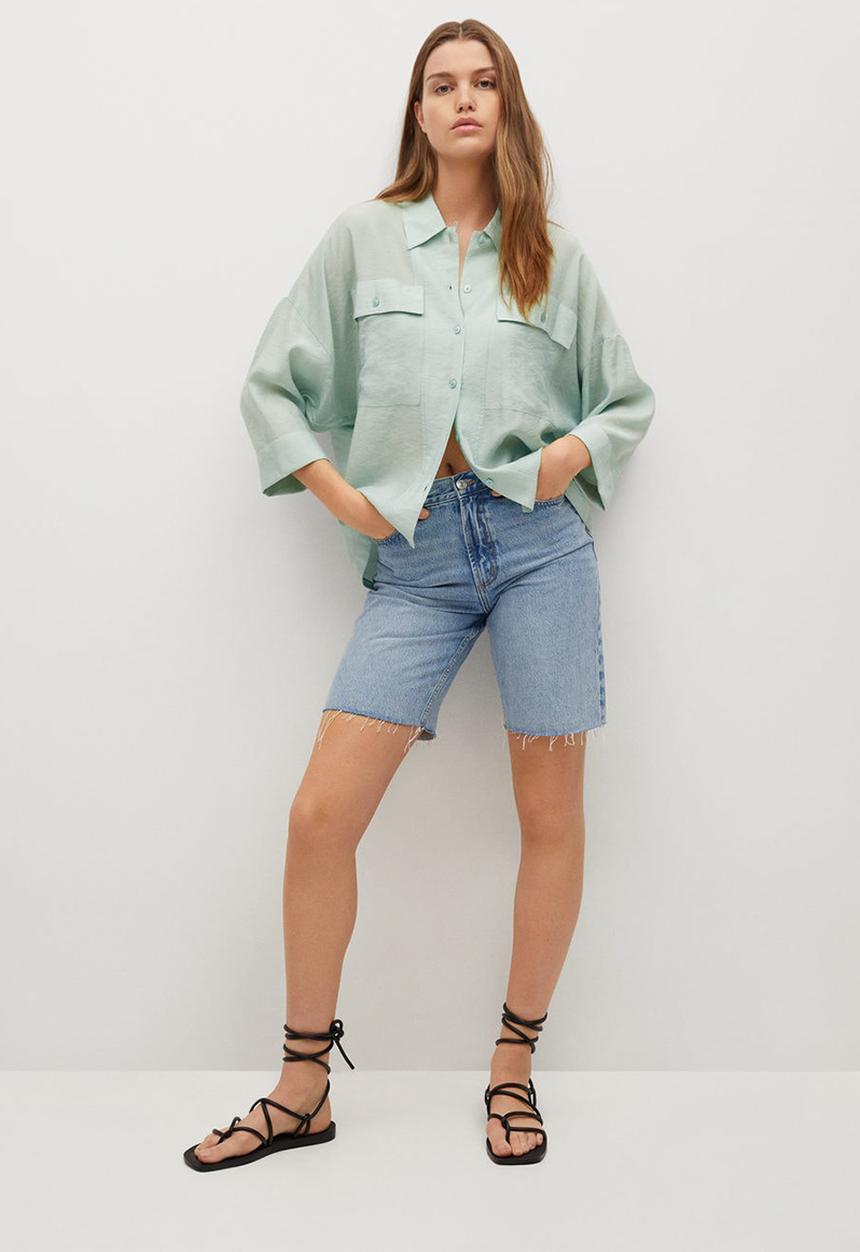 MANGO - Shirtk arina - pastel green