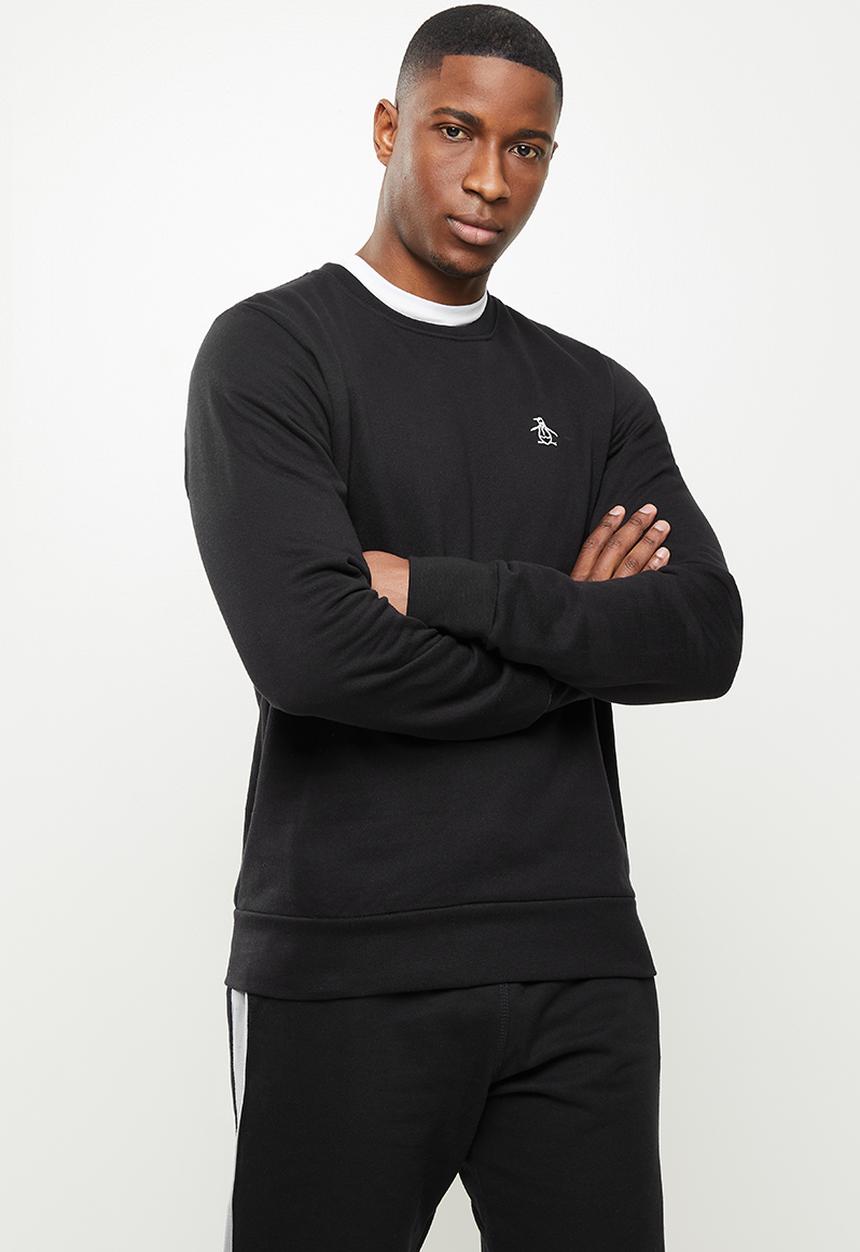 Original Penguin - Long sleeve sticker pete fleece sweat - black