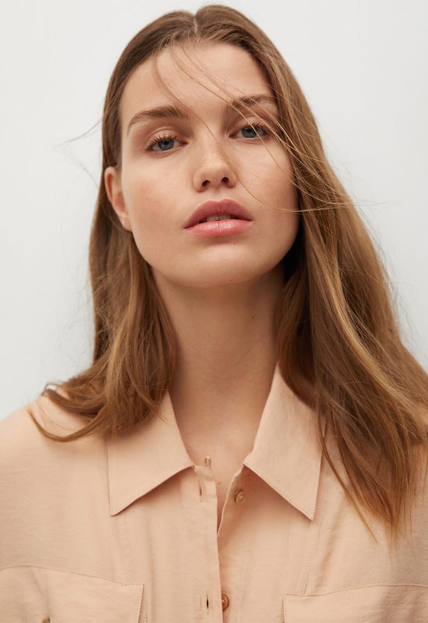 MANGO - Shirtk arina - light pastel pink