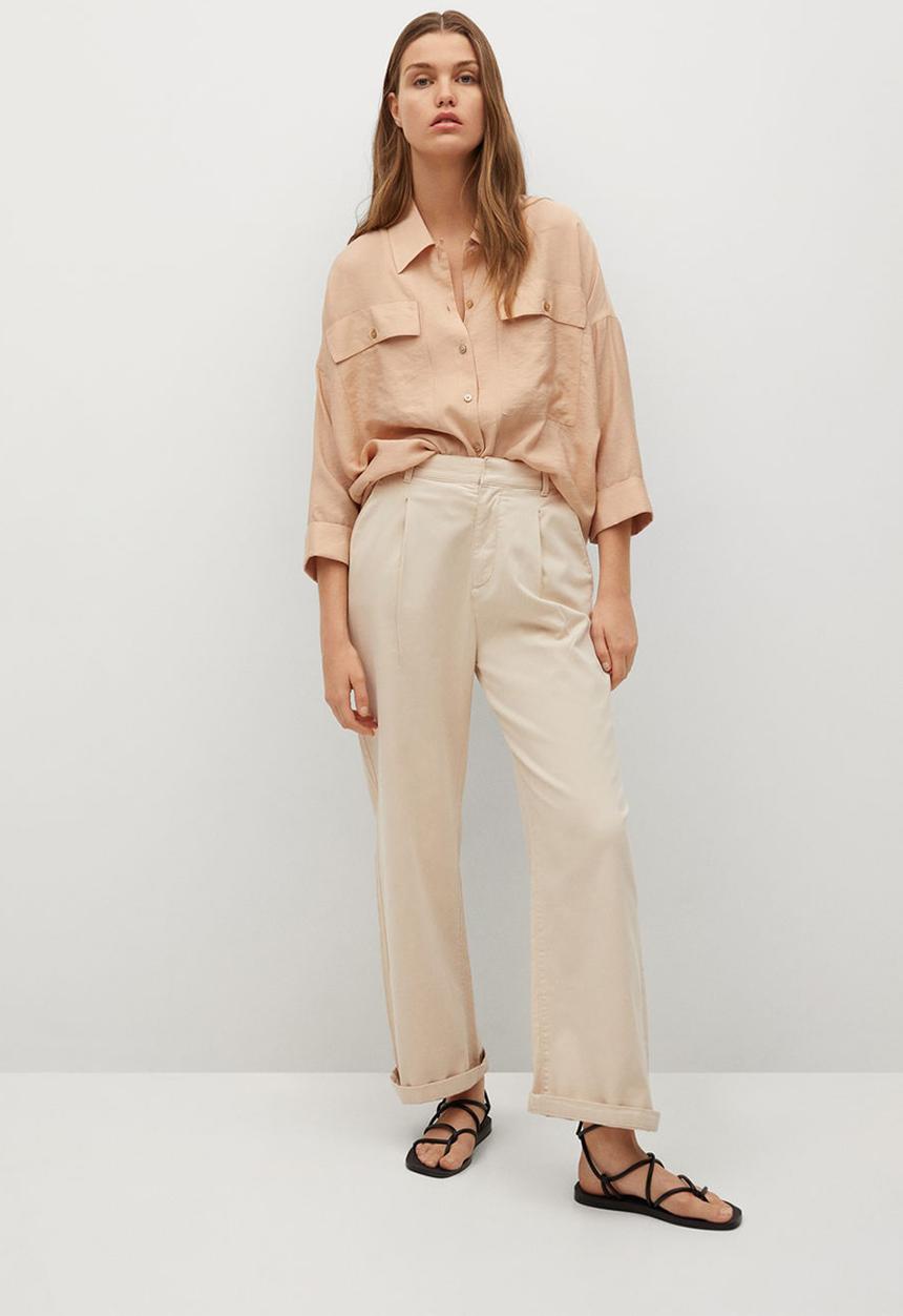 MANGO - Shirtk arina - light pastel pink