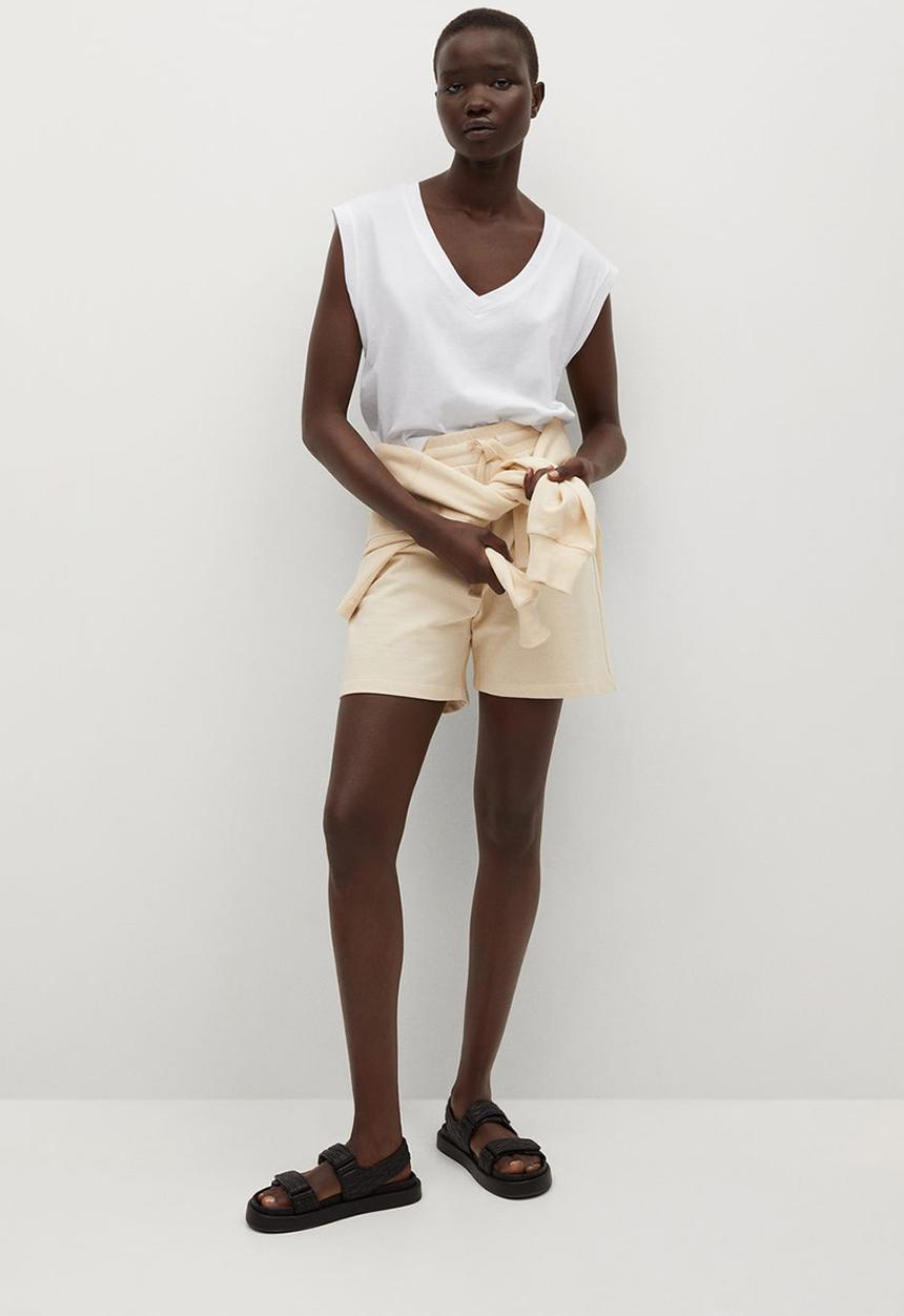 MANGO - T-shirt cropis - white