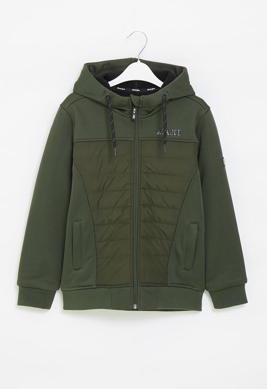 Aca Joe - Big-boys zip thru bonded jacket - olive 