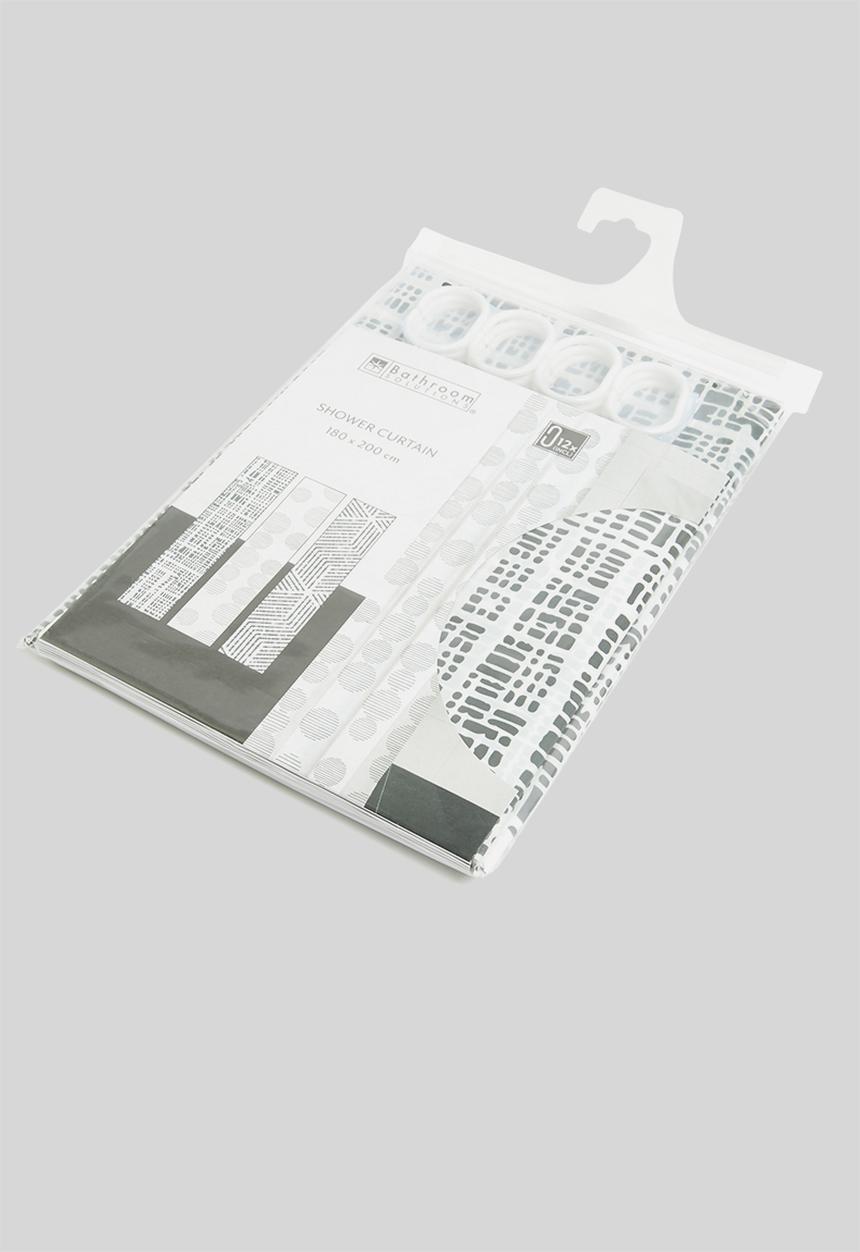 Bathroom Solutions - Tiled shower curtain - grey