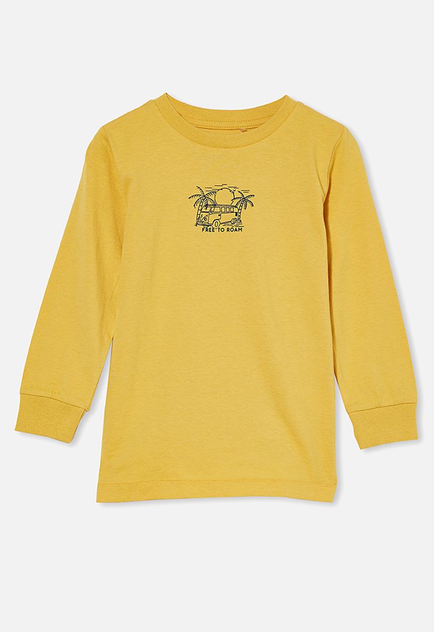 Cotton On - Max long sleeve tee - honey gold/free to roam