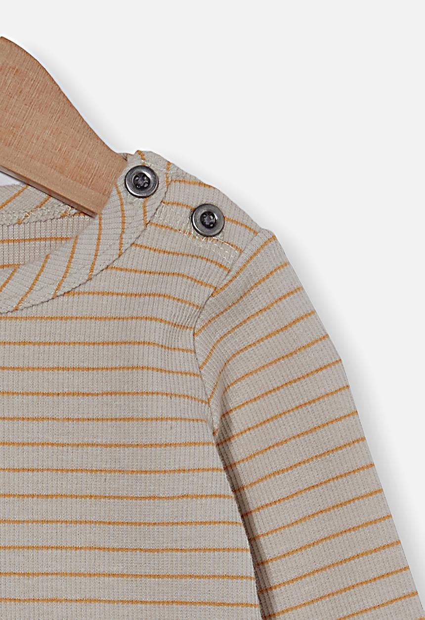 Cotton On - David long sleeve top - rainy day/vintage honey