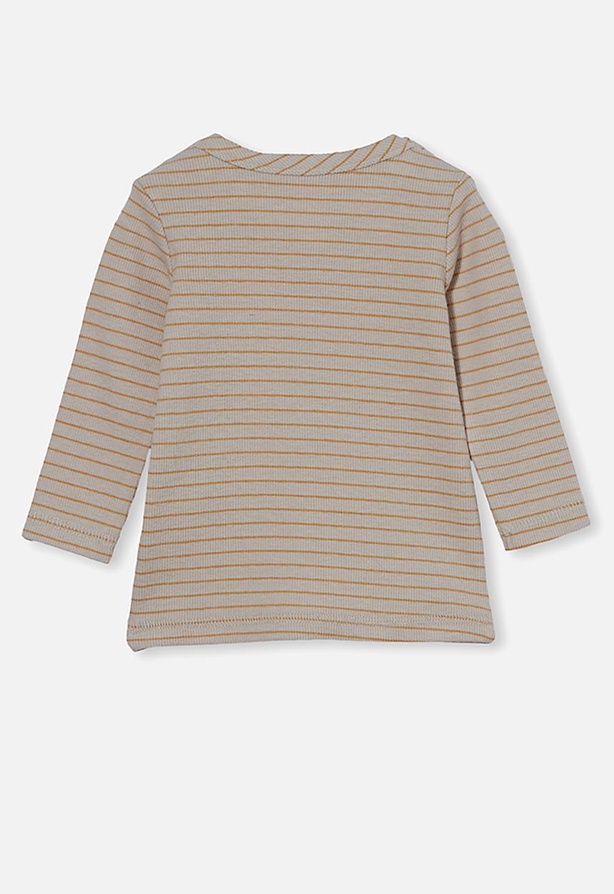 Cotton On - David long sleeve top - rainy day/vintage honey