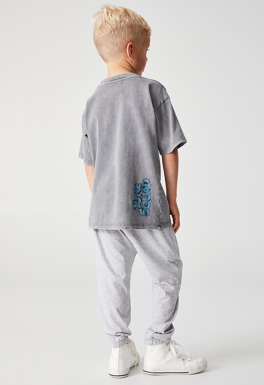 Cotton On - License drop shoulder short sleeve tee - lcn wb cumulus grey / bugs